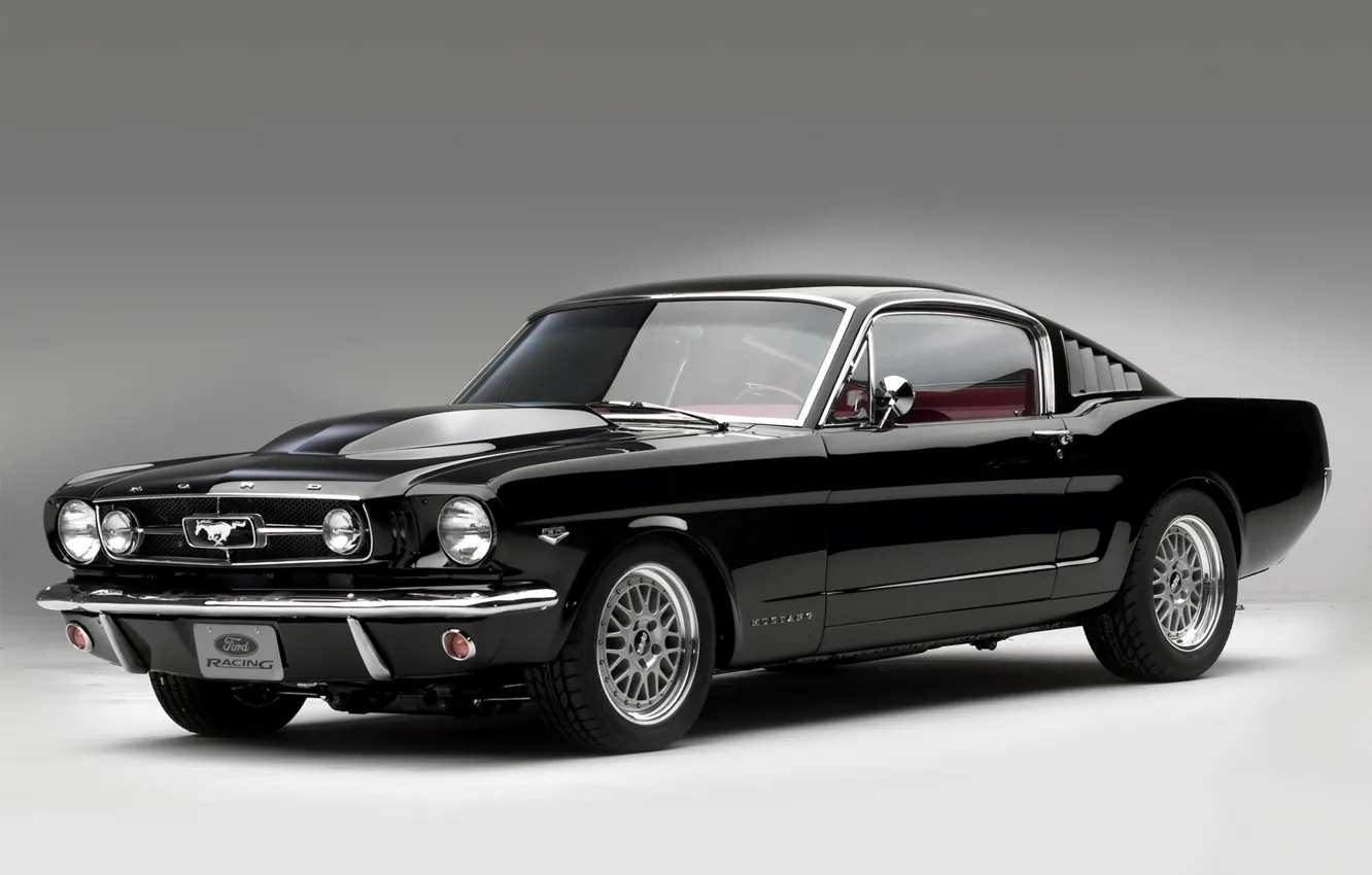 Photo wallpaper Concept, background, black, Mustang, Mustang, the concept, ford, muscle car