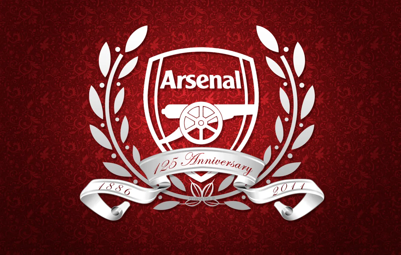 Photo wallpaper white, red, football, club, coat of arms, arsenal wallpapers