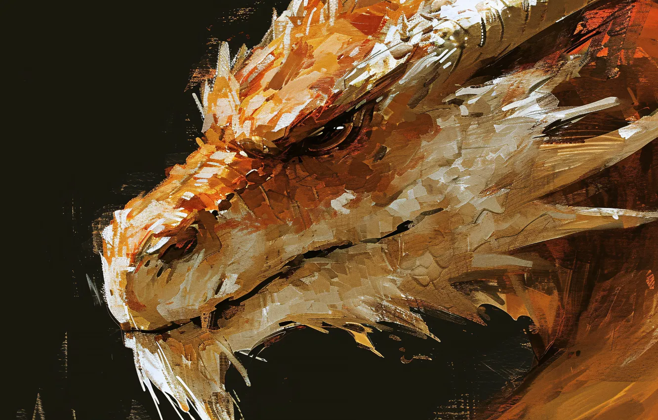 Photo wallpaper face, dragon, fantasy, symbol of the year, the year of the dragon, Oriental style, Asian …