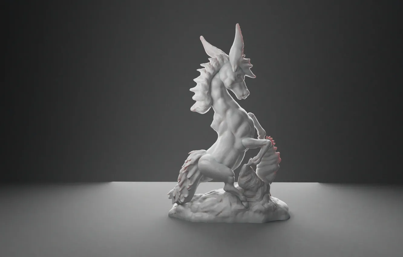 Photo wallpaper toy, art, sculpture, AlexStormND, 3d model, The Hunchback Horse
