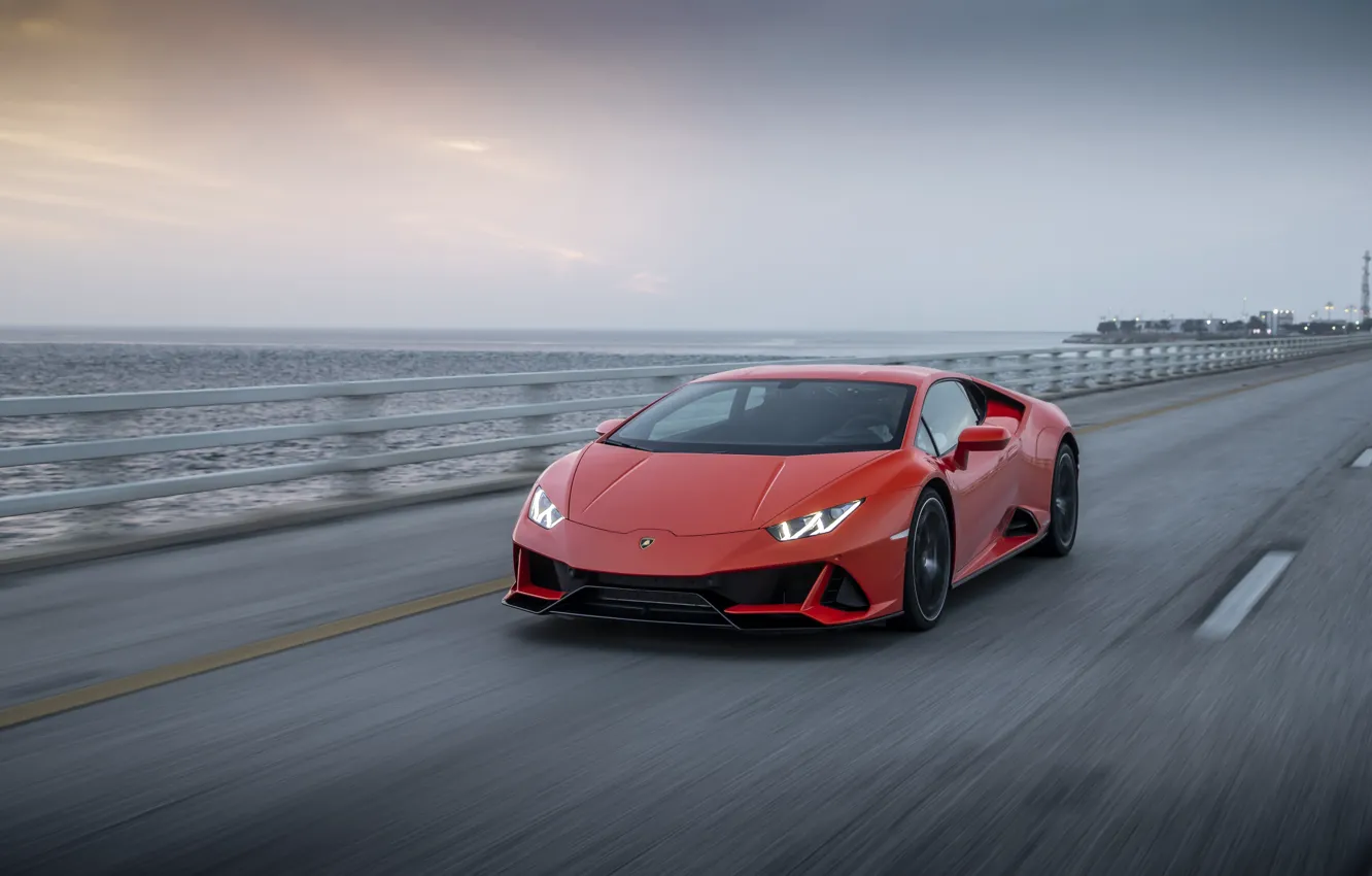 Photo wallpaper speed, Lamborghini, Evo, Huracan, 2019, Lamborghini Huracan Evo