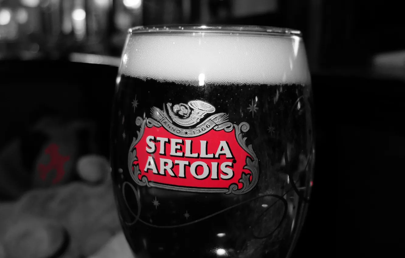 Photo wallpaper glass, foam, stella artois