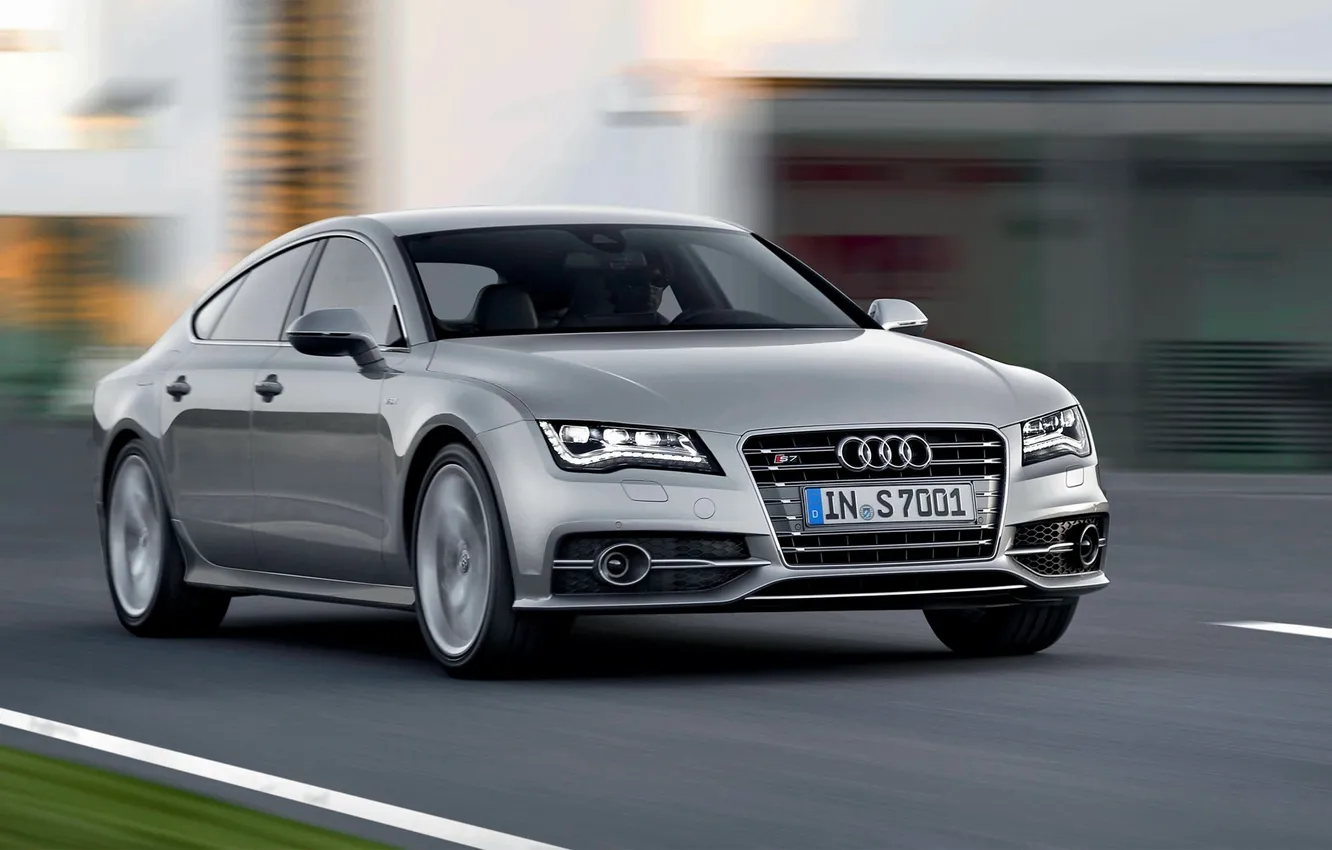 Photo wallpaper auto, grey, Audi, lights, silver, The hood, the front