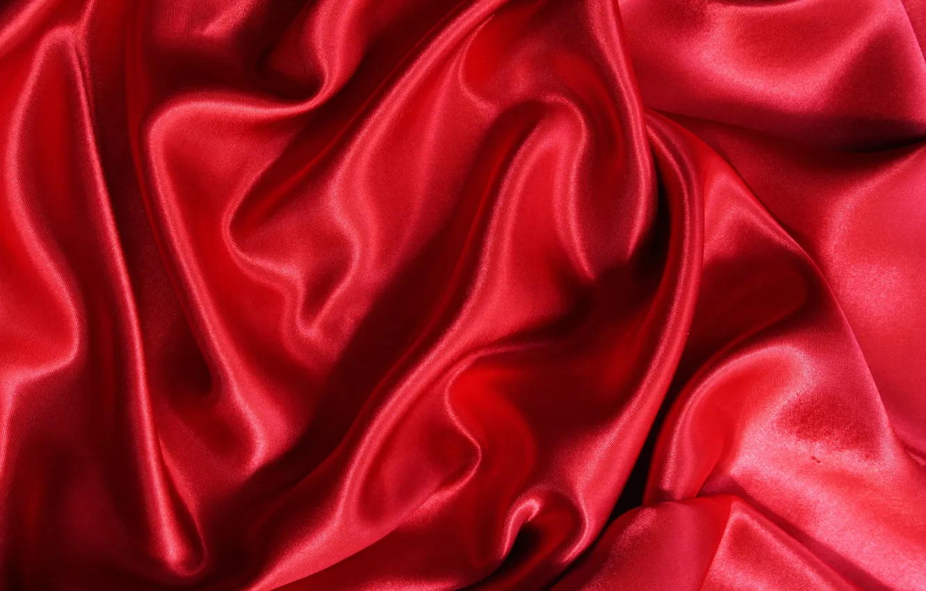 Photo wallpaper Shine, texture, fabric, red, scarlet, folds