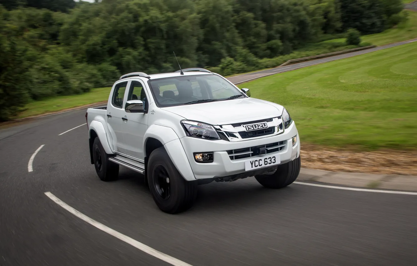 Photo wallpaper road, pickup, Isuzu, 2016, Arctic Trucks, D-Max, UK version, AT35