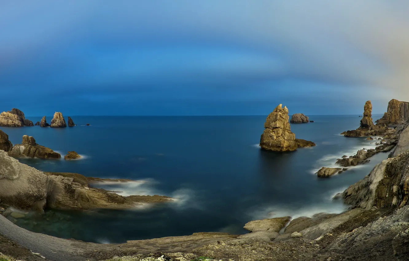 Photo wallpaper sea, landscape, rocks