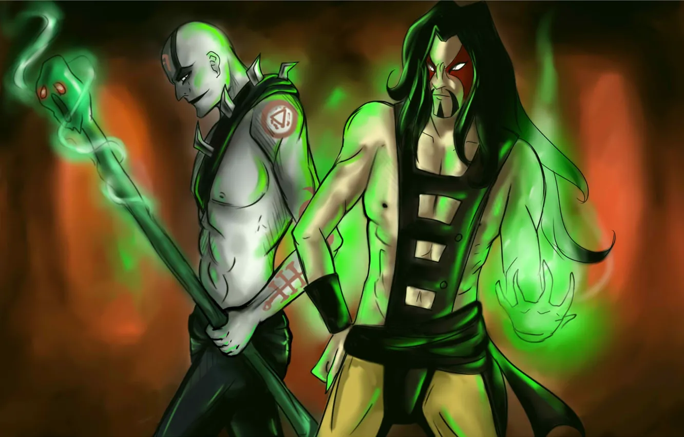 Photo wallpaper Shang Tsung, Quan Chi, sorcery, mortal kombat:deadly alliance