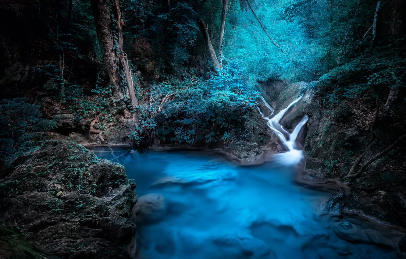 Photo wallpaper landscape, blur, Thailand, summer, Thailand, landscape, nature, bokeh