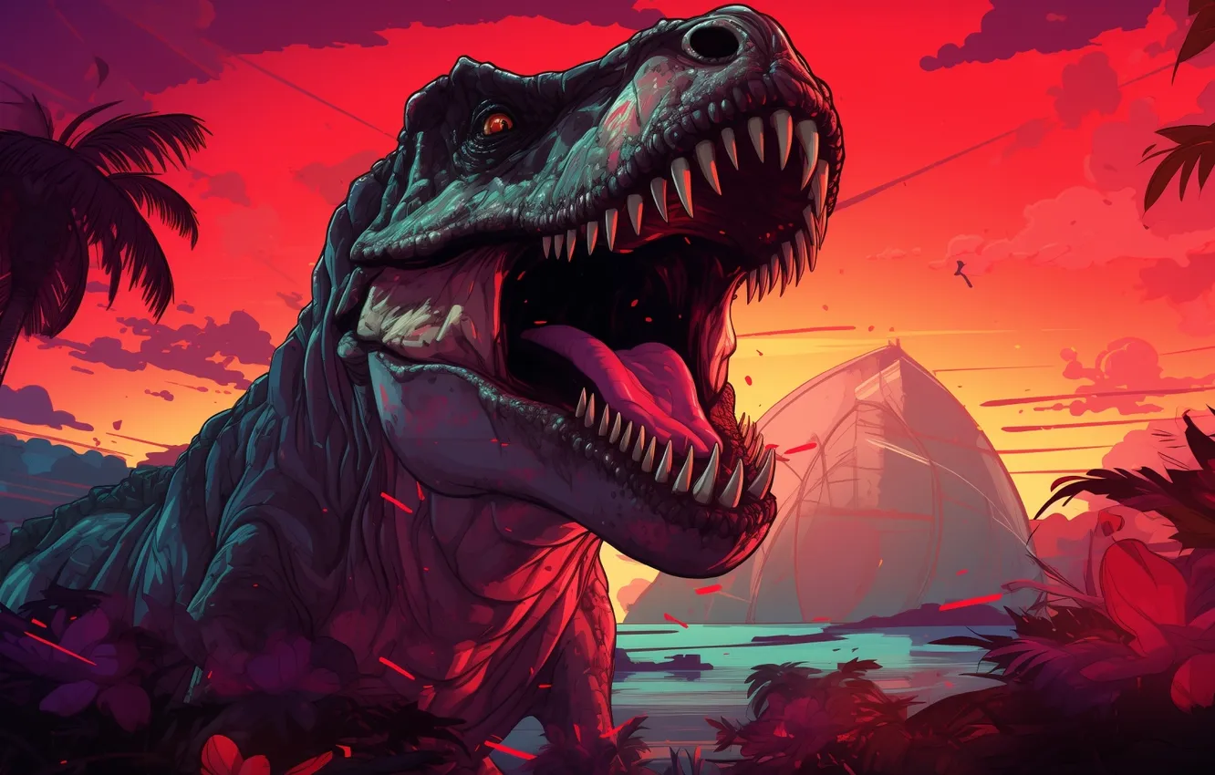 Photo wallpaper art, animal, dinosaur