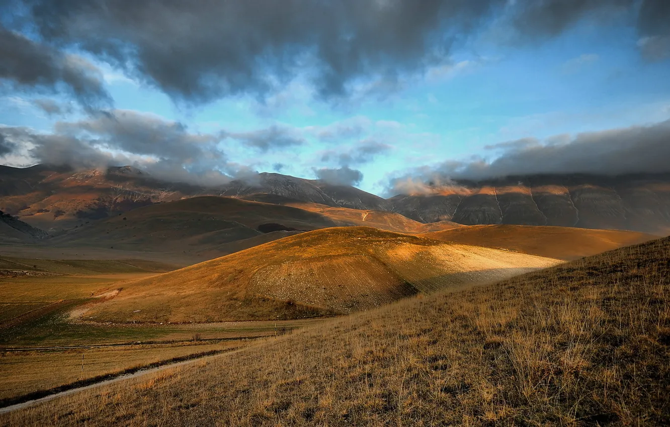 Photo wallpaper the sky, landscape, mountains