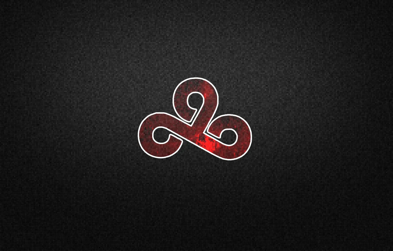 Photo wallpaper dark, logo, black background, csgo, cs go, red pixels, CLOUD9