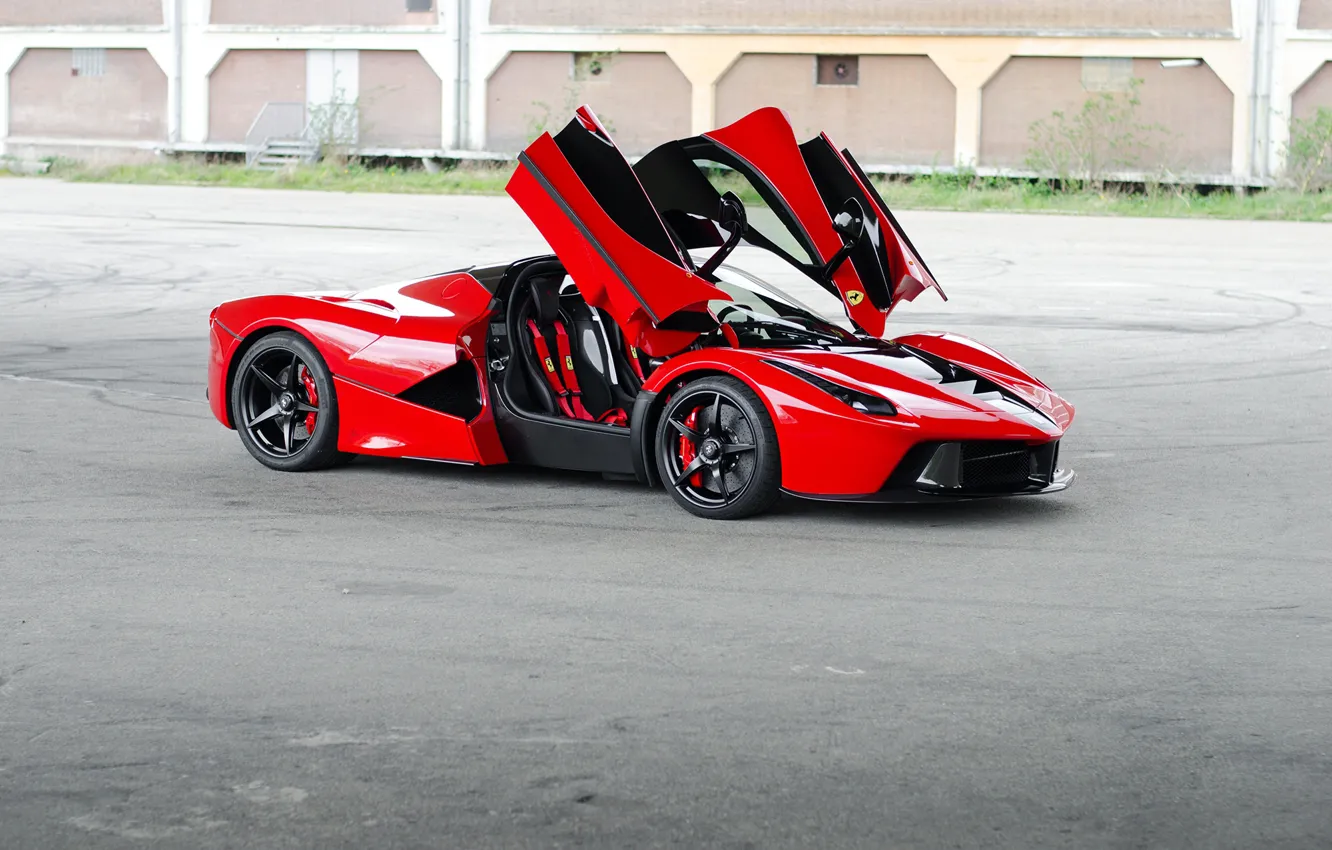 Wallpaper Ferrari, Red, Black, Doors, Laferrari images for desktop ...