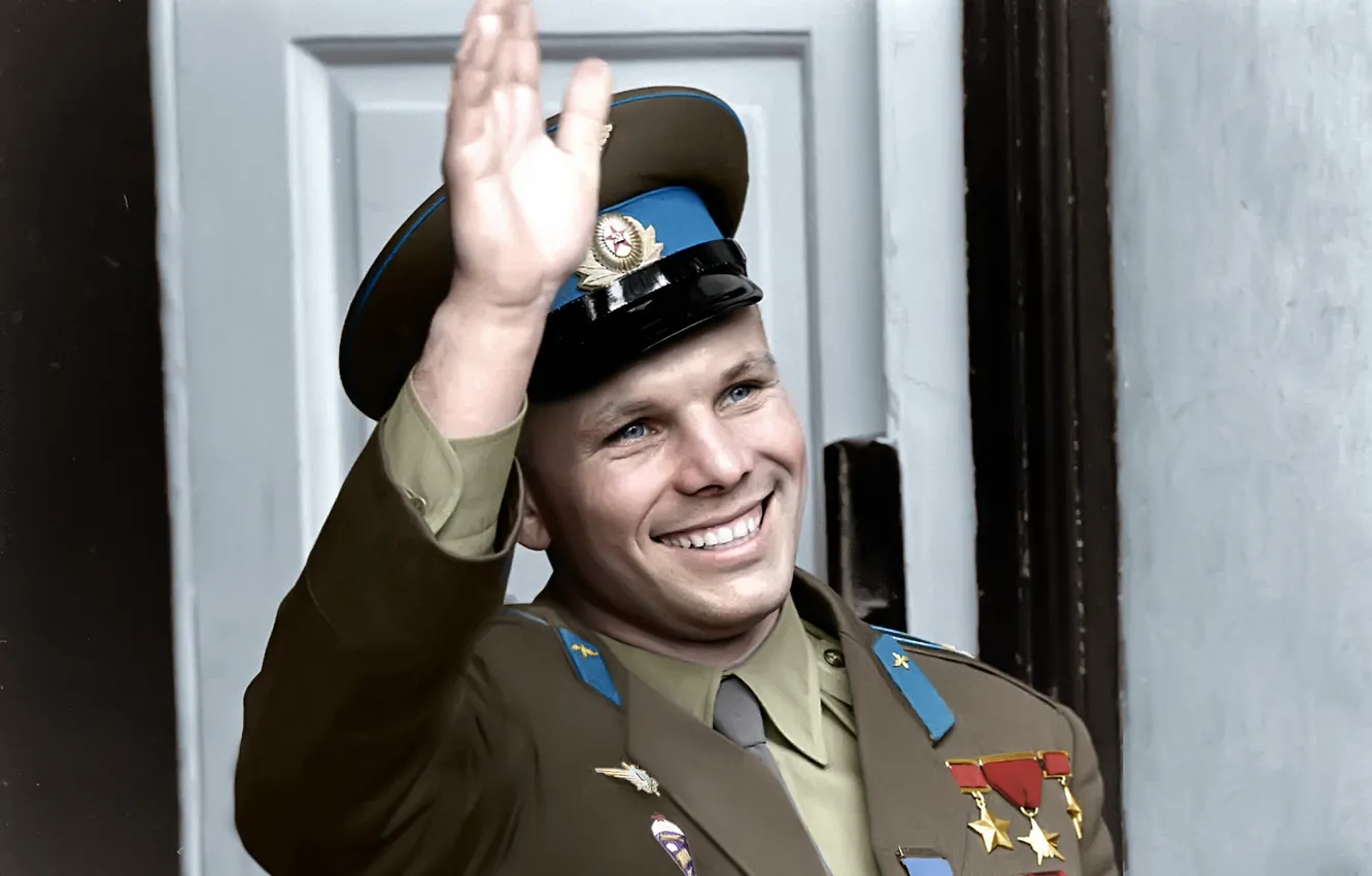 Photo wallpaper Yuri Gagarin, Hero Of The Soviet Union, pilot-cosmonaut of the USSR