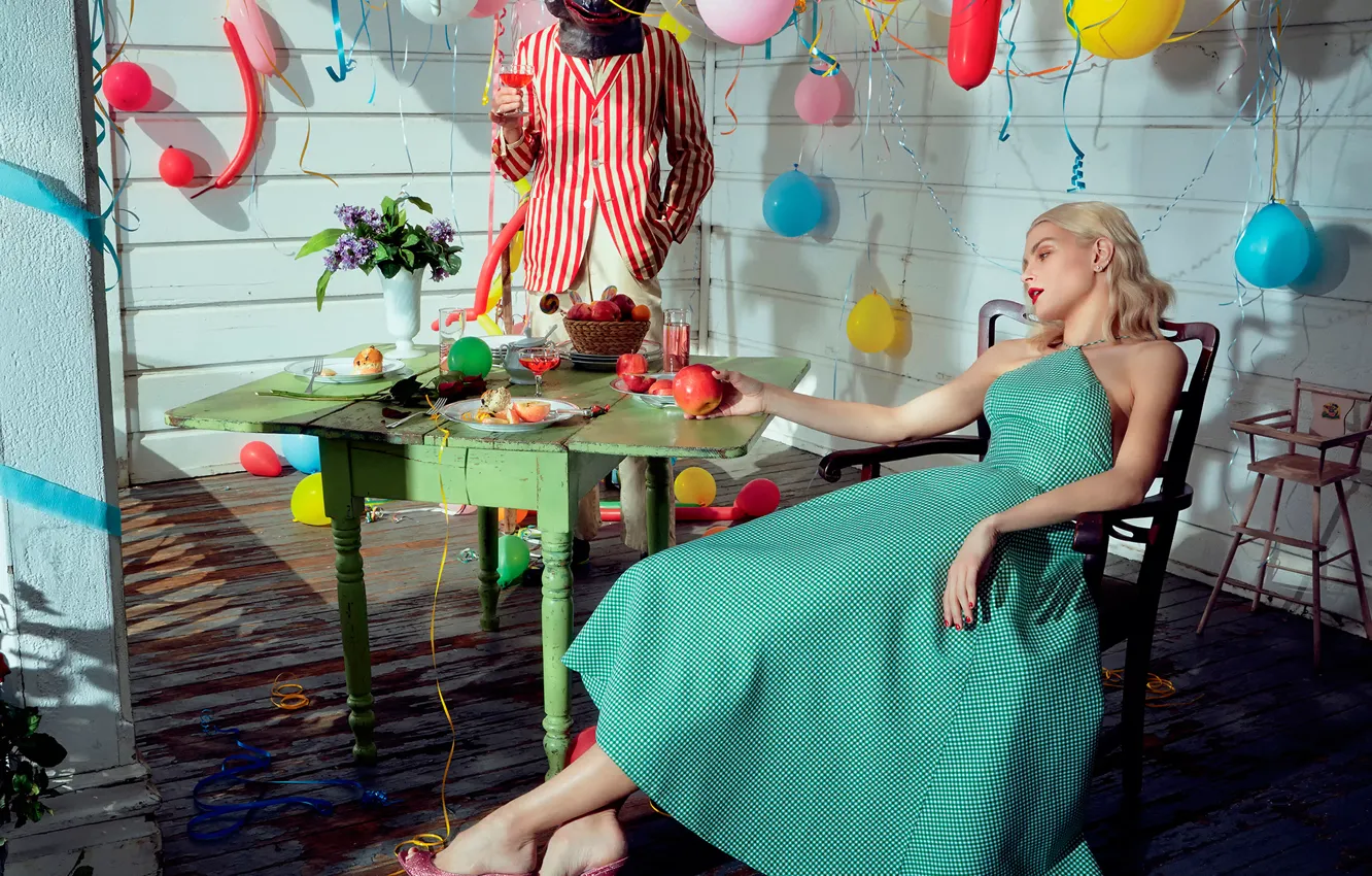 Photo wallpaper balls, birthday, feast, 2015, Numero, Jessica Stam, Jessica Stem