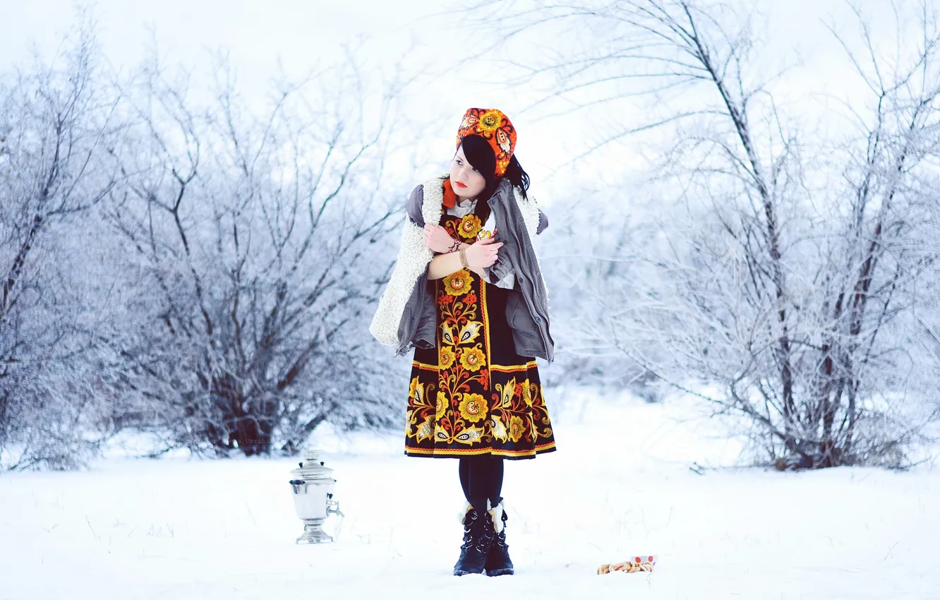 Photo wallpaper winter, girl, snow, photographer, girl, photography, photographer, Elena Umrihina