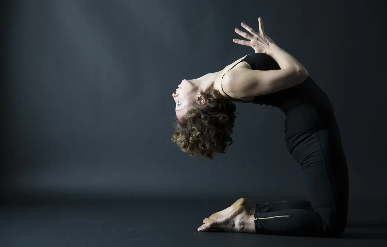 Photo wallpaper woman, pose, yoga, elongation