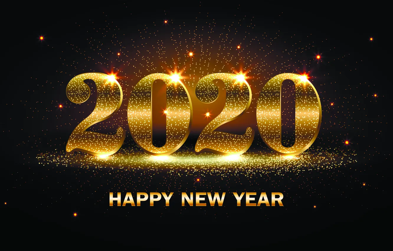 Photo wallpaper the inscription, new year, stars, 2020