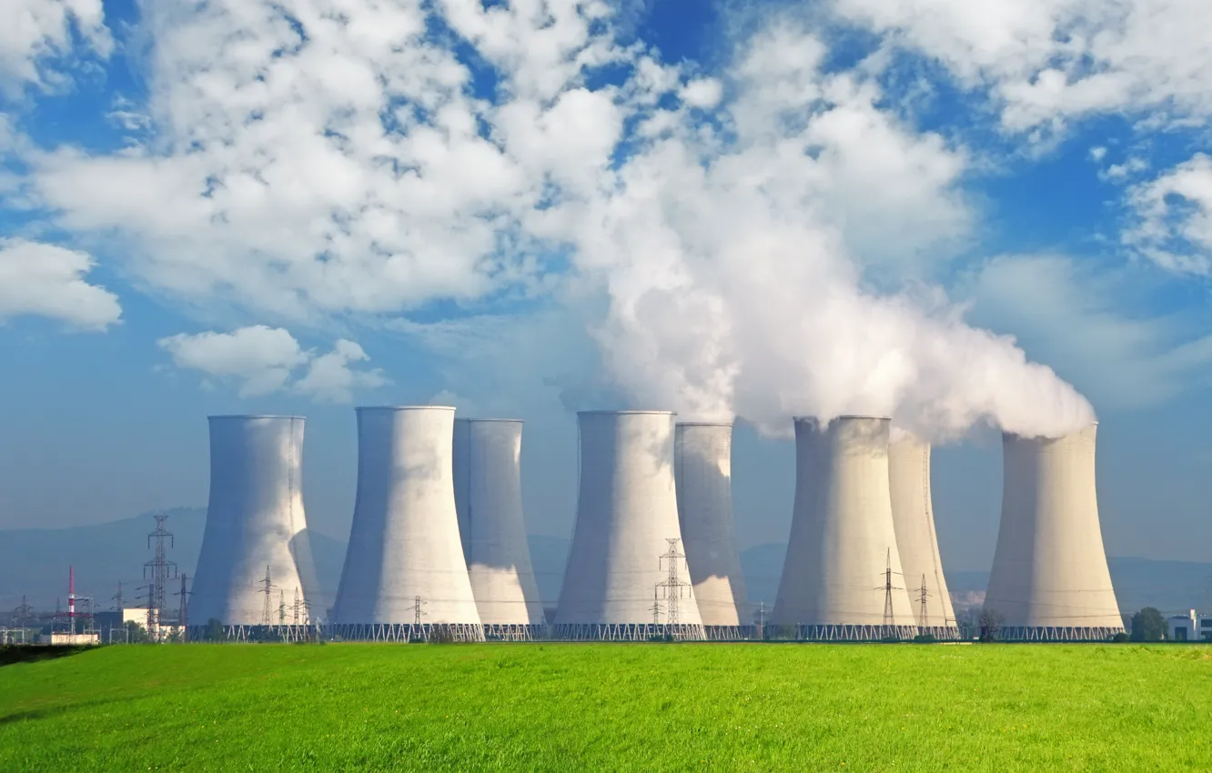 Photo wallpaper sky, steam, power, energy, technology, electricity, progress, nuclear power