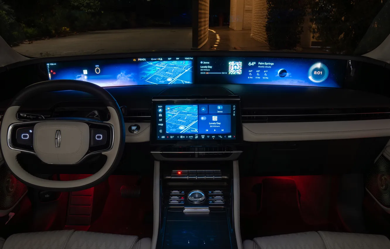 Photo wallpaper Lincoln, SUV, dashboard, SUV, Lincoln, Black Label, The Interior Of The Car, Nautilus