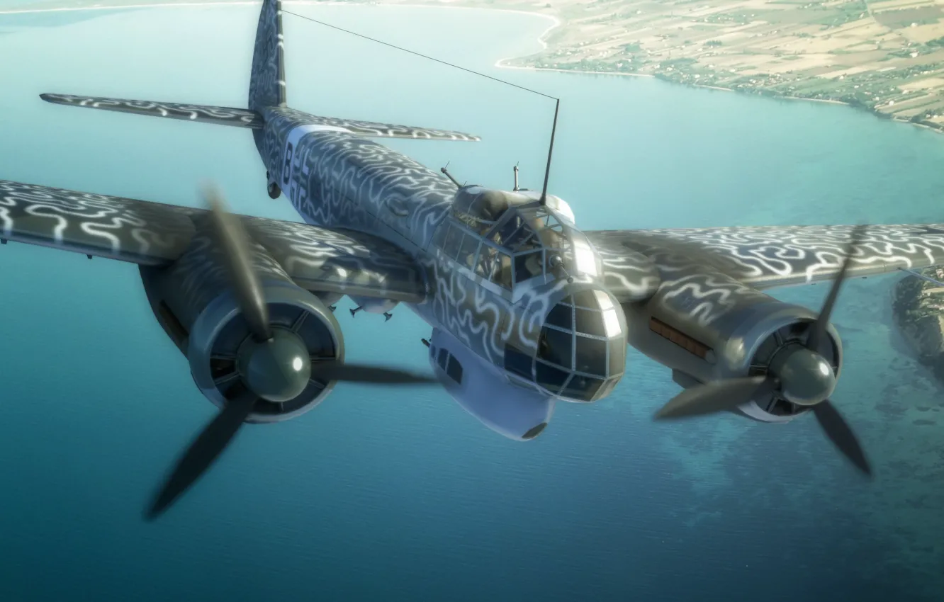 Photo wallpaper figure, art, WW2, Junkers Ju 88, &quot;workhorse&quot; Luftwaffe, Junkers Ju 88, multi-purpose aircraft