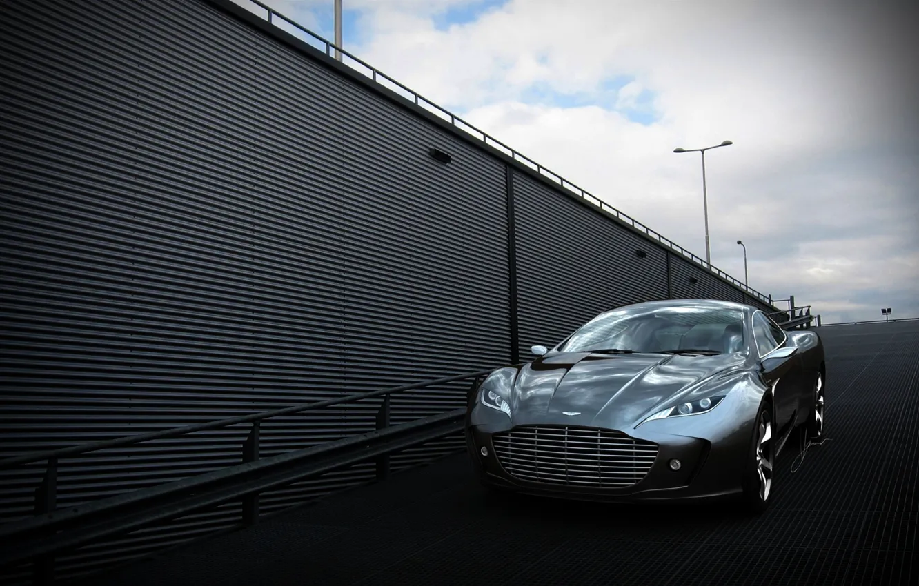 Photo wallpaper Aston Martin, Auto, The concept, Grey, Gauntlet, The front