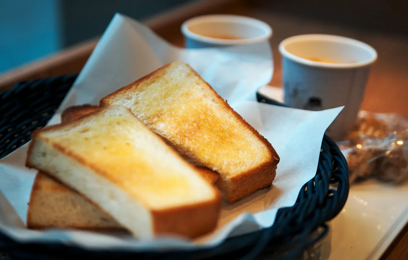 Photo wallpaper bread, mug, Cup, toast