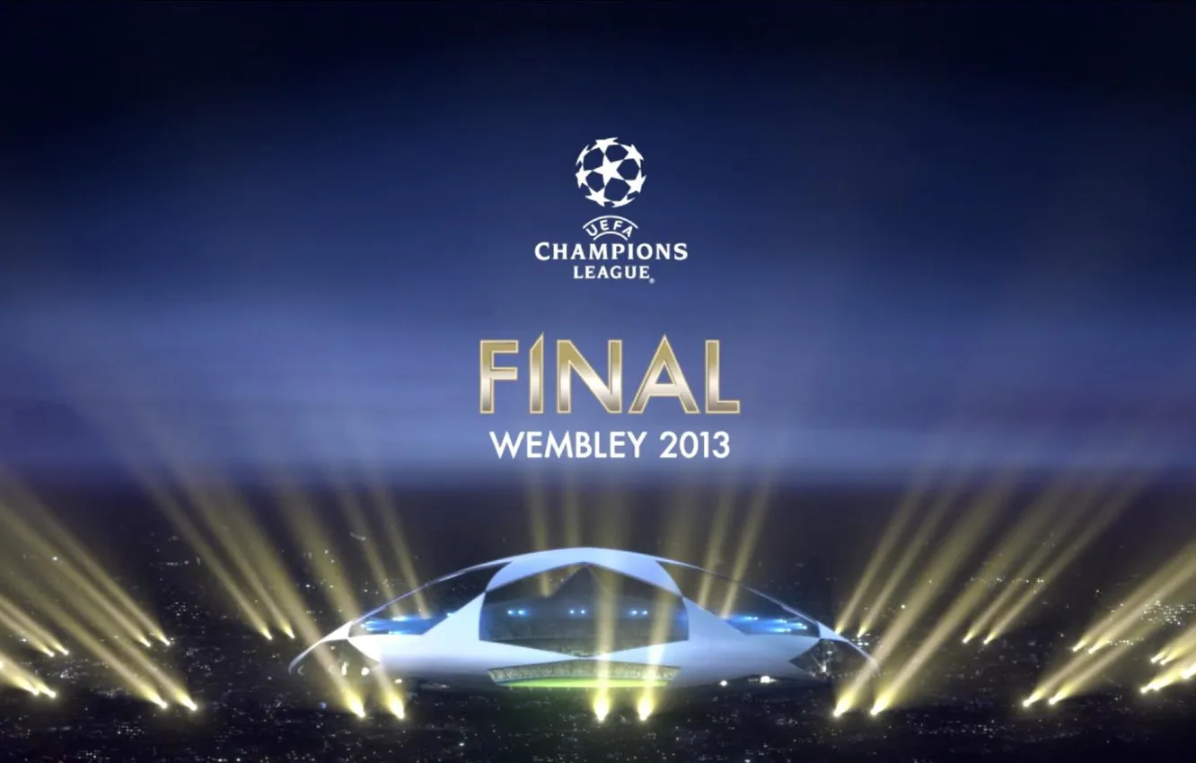 Photo wallpaper night, Wallpaper, football, emblem, the final, stadium, Champions League, event