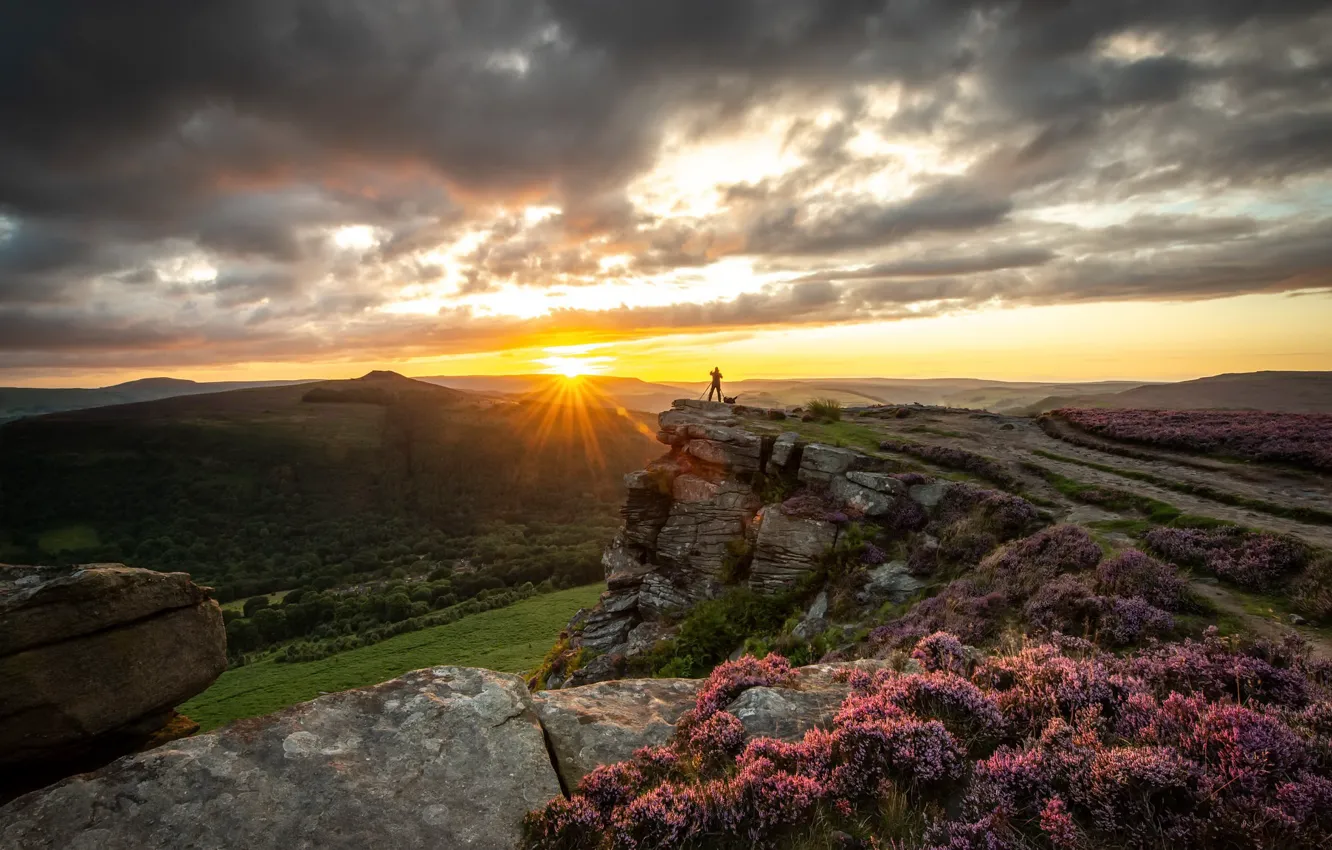 Photo wallpaper nature, people, Bamford Edge