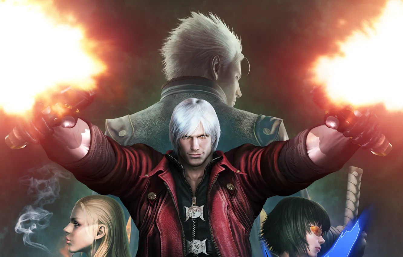 Photo wallpaper Dante, Devil May Cry, Virgil, Lady, Mary, Trish, Devil May Cry 4 Special Edition
