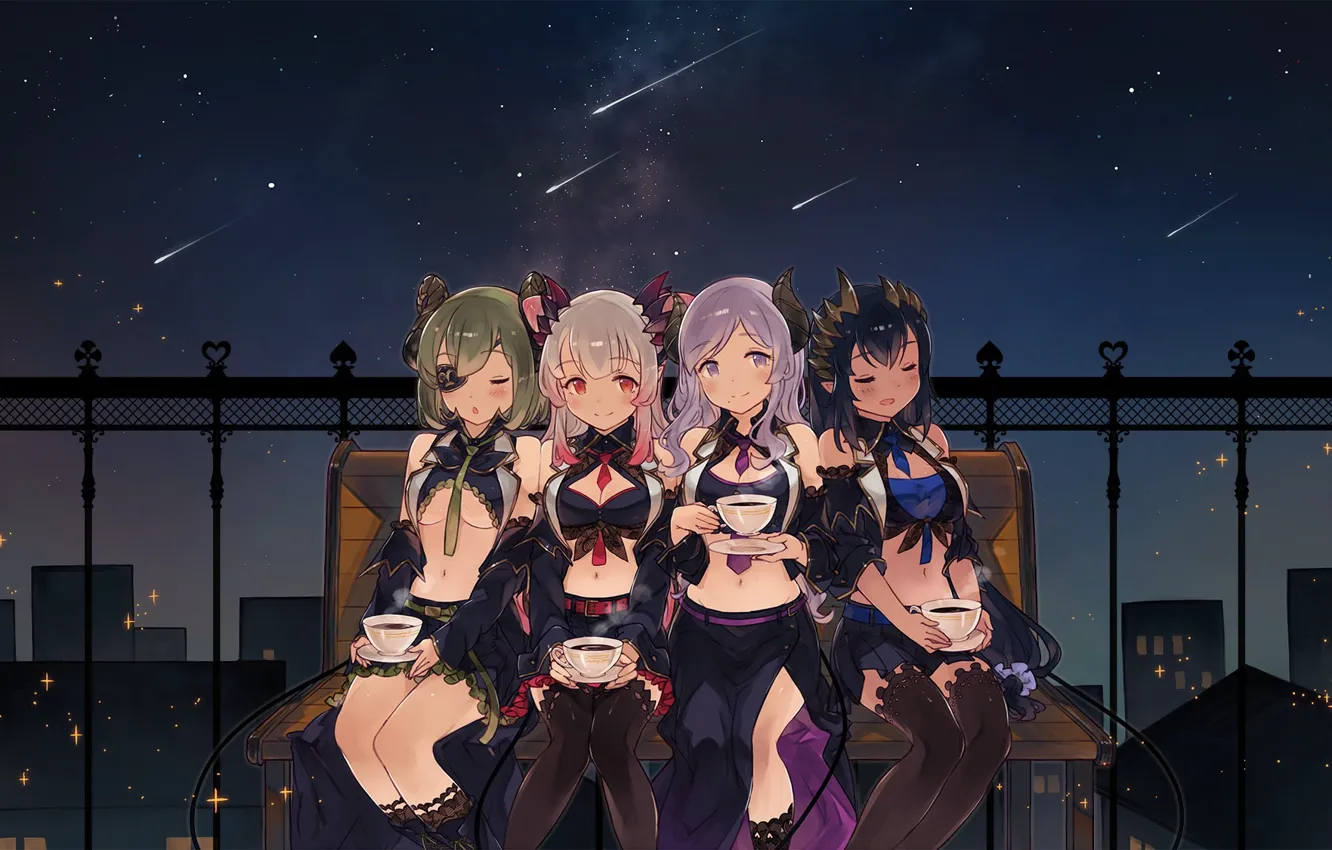 Photo wallpaper girl, game, woman, anime, night, beautiful, pretty, asian