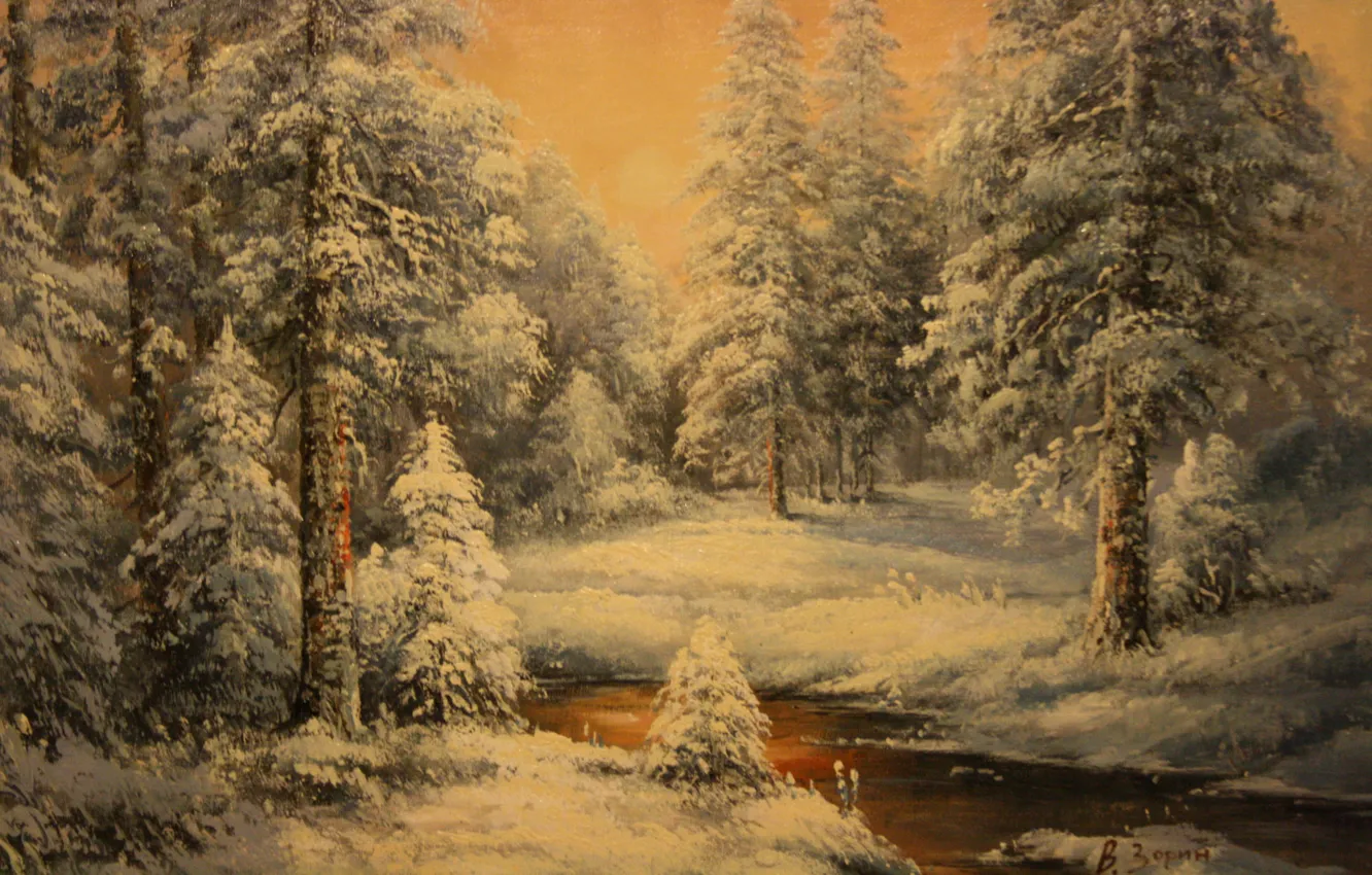 Photo wallpaper cold, winter, snow, background, Wallpaper, new year, frost, painting