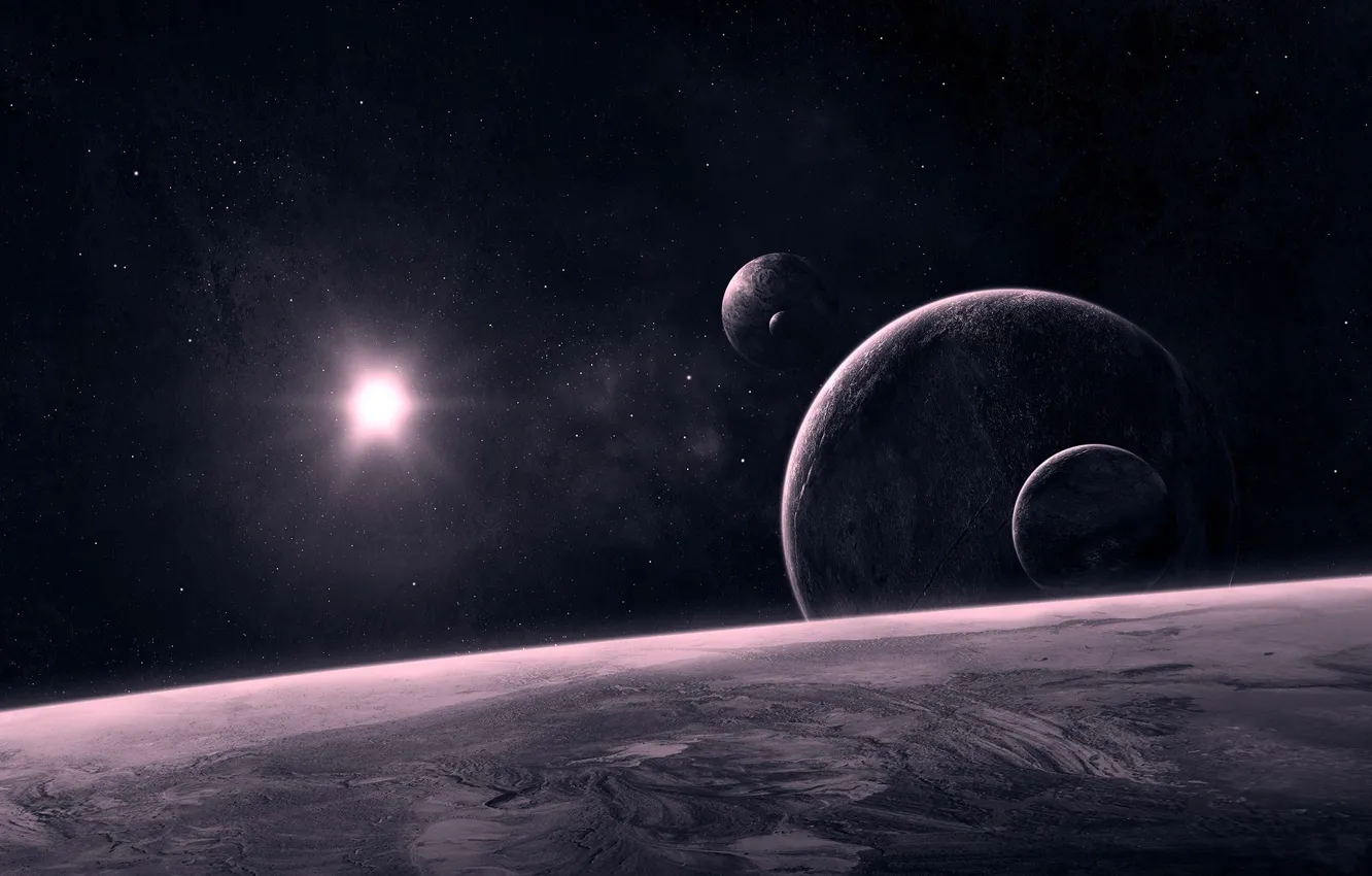 Photo wallpaper space, planet, cosmic body