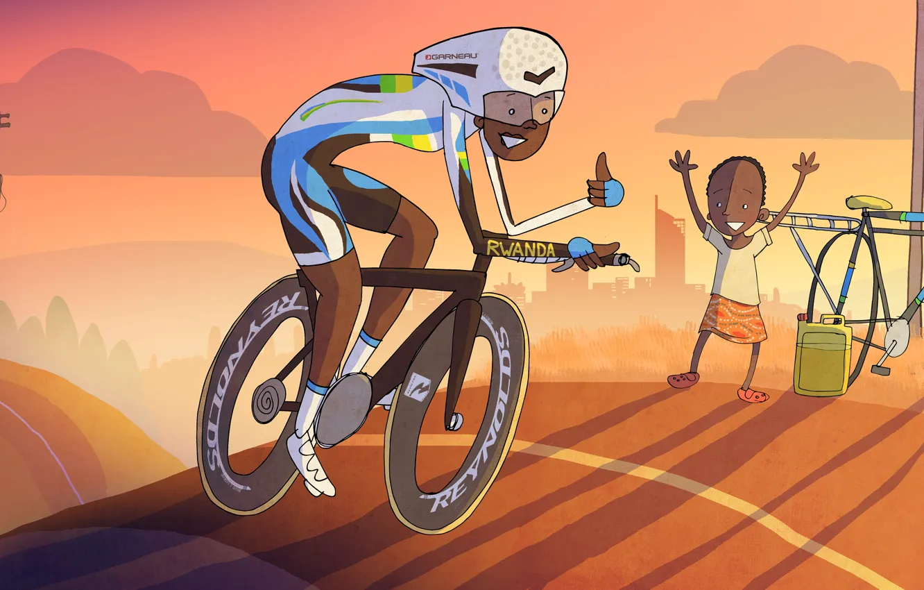 Photo wallpaper sport, figure, cyclist