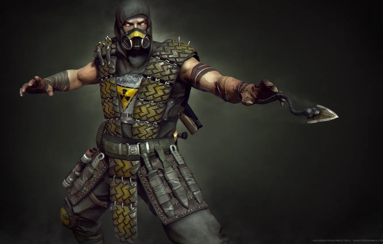 Photo wallpaper radiation, Mortal Kombat, Scorpion