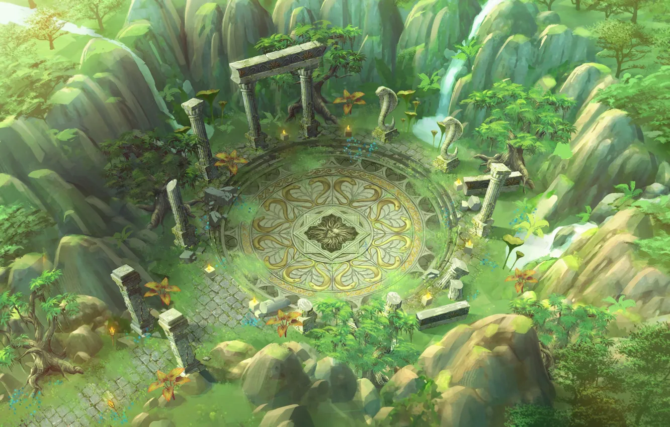 Photo wallpaper the game, art, arena, location, 'Blade' Concept Art - Theme01. Old Forest, yong-jin lee