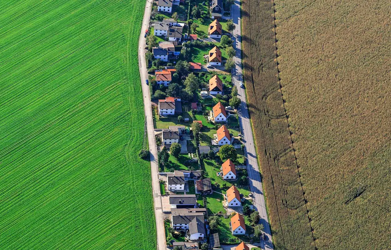 Photo wallpaper field, home, Germany, Bayern, panorama, Poing
