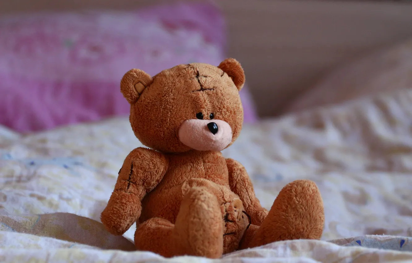 Photo wallpaper toy, bed, bear