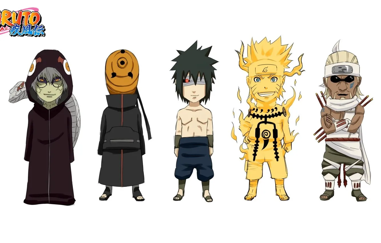 Photo wallpaper Sasuke, Naruto, Anime, Naruto Shippuden, Tobi, Killer Bee, Kabuto