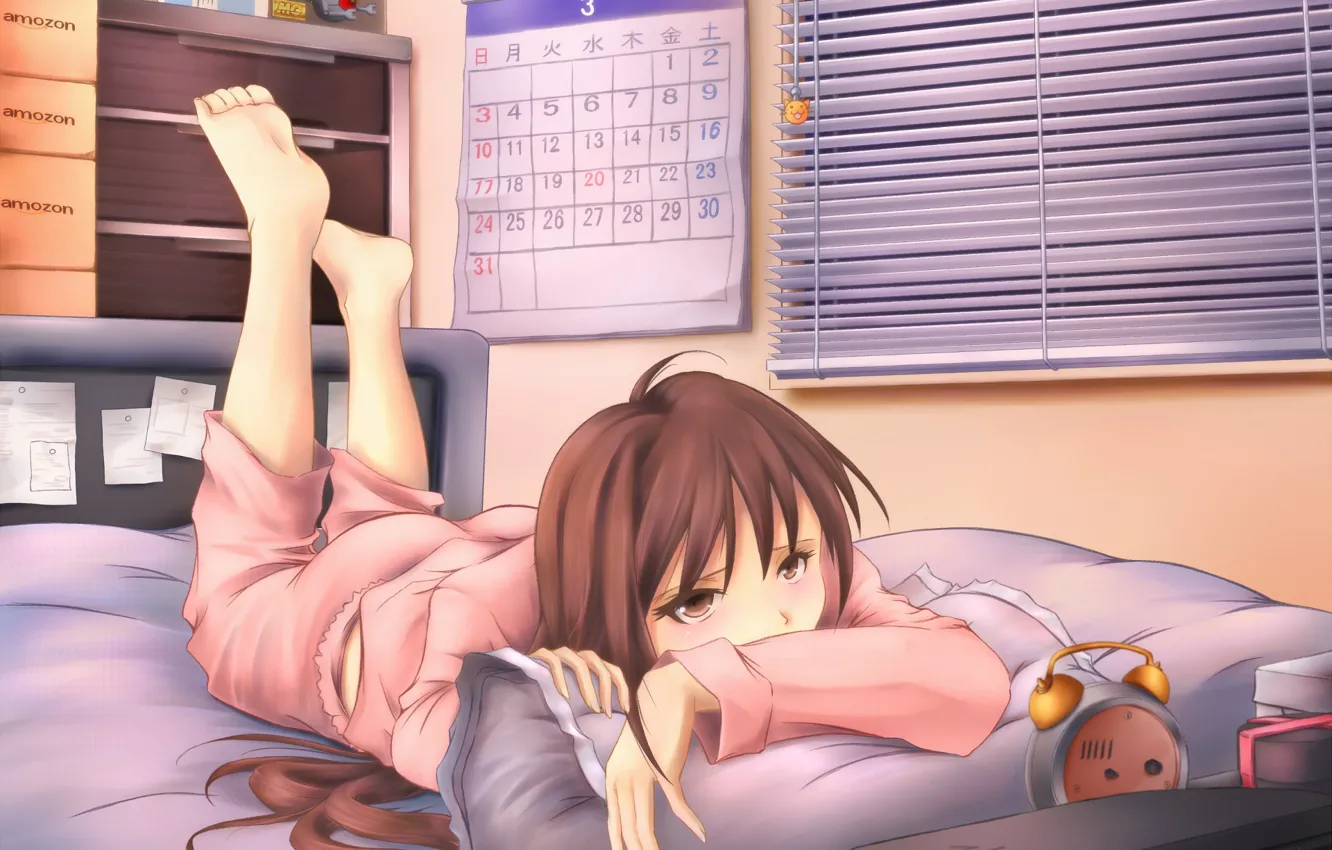 Photo wallpaper girl, room, anime