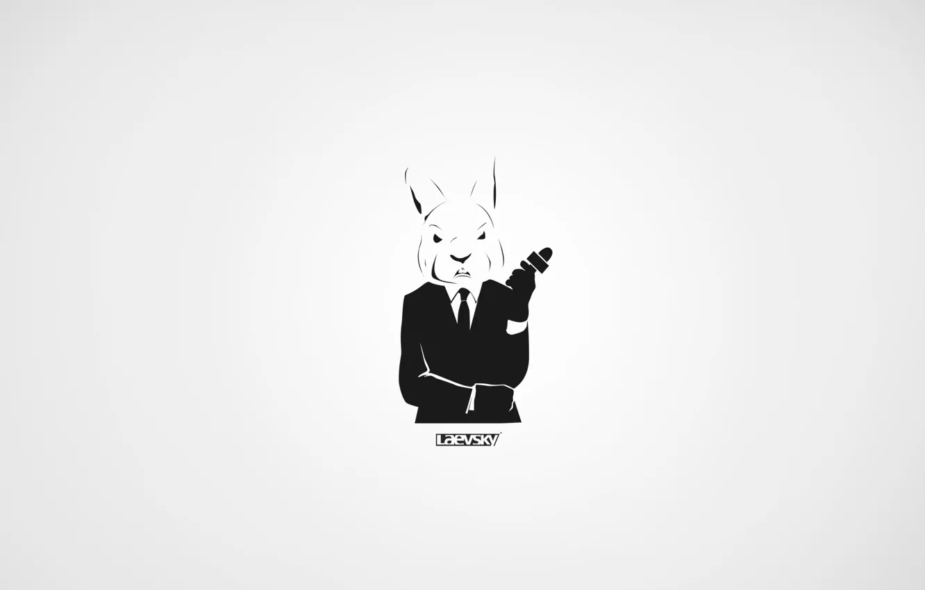 Photo wallpaper white, black, rabbit, misfits, Minimalism, rec, Interview