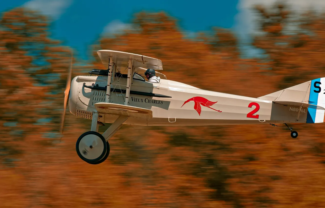 Photo wallpaper the plane, French, single-seat fighter, Spad VII, 1916