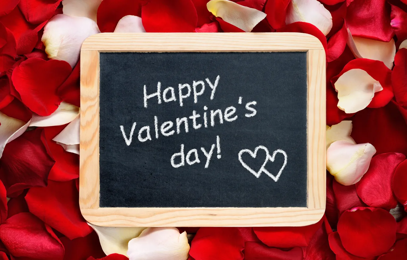 Photo wallpaper roses, petals, love, heart, romantic, Valentine's Day