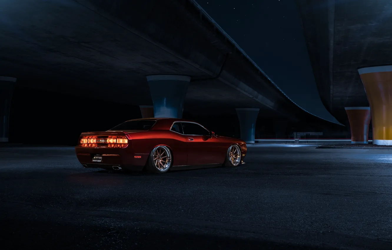 Photo wallpaper Muscle, Dodge, Challenger, Red, Car, Candy, American, Wheels