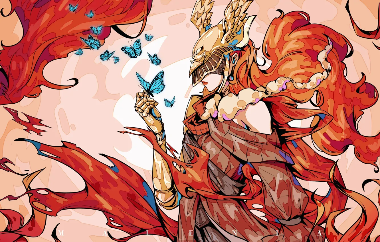 Photo wallpaper girl, butterfly, fantasy, Elden Ring, Malenia Blade of Miquella