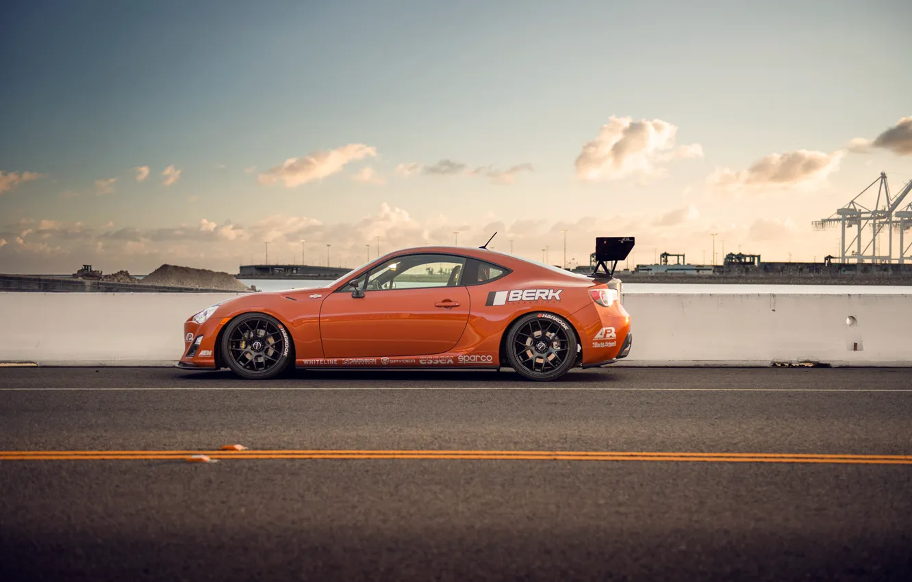 Photo wallpaper orange, tuning, profile, Toyota, tuning, orange, Scion, Scion