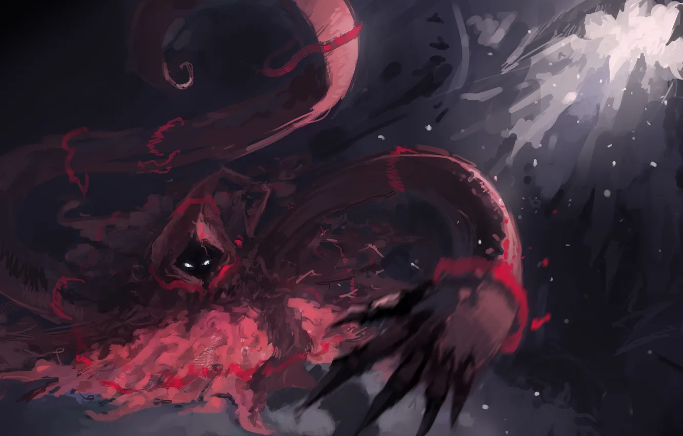 Photo wallpaper look, fiction, hands, the demon, art, hood