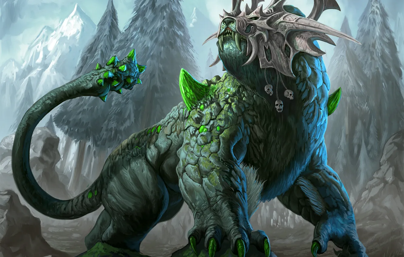 Photo wallpaper look, nature, fiction, skull, being, mask, art, tail