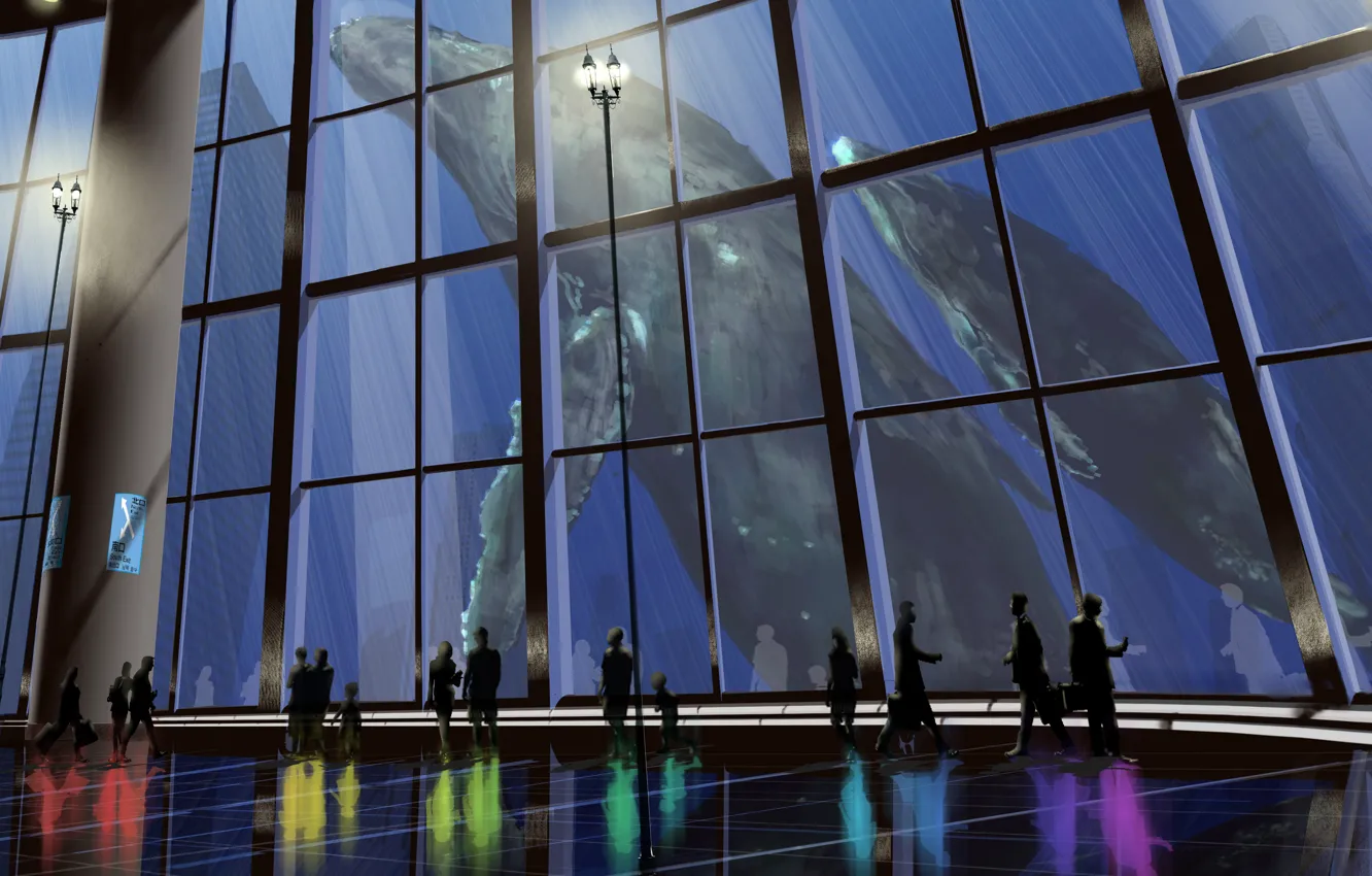 Photo wallpaper the city, people, fantasy, kit
