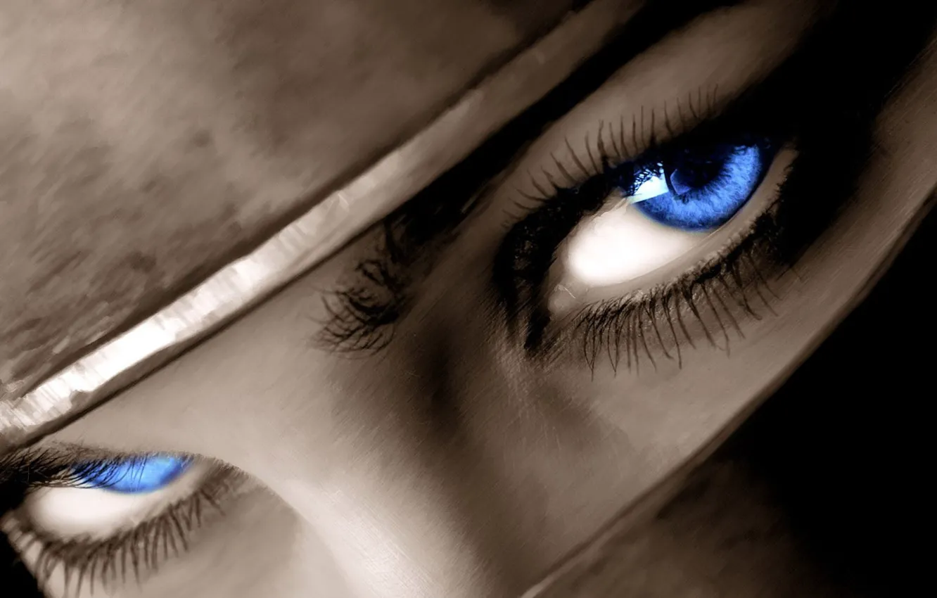 Photo wallpaper eyes, look, blue