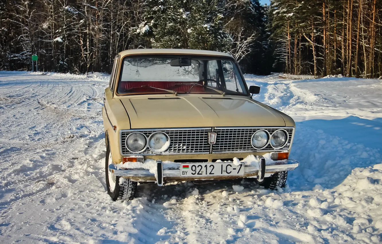 Photo wallpaper winter, retro, USSR, Lada, winter, VAZ, Lada, VAZ 2103